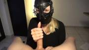 Bondage Leather Mask Slave Handjob By Sophie Summers [F]