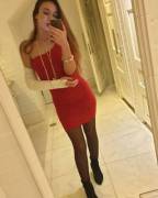 Party girl in red
