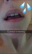 Update on your girlfriend's training as a cumslut [Snapchat]