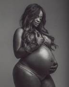 Heavily Pregnant black expecting mother