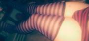 Stripes are super fun yo! Shimapan and stockings represent!