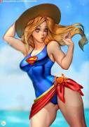 Supergirl at the beachside (Didi Esmeralda) [Superman/DC]