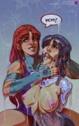 Starfire whoring out her sister (Sabu)