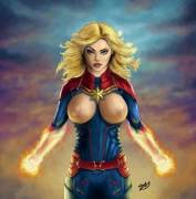 Captain Marvel in a new costume (artiststyle)[MCU]