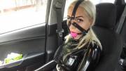 Katerina Piglet - Black Catsuit and Harness Gag