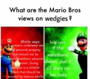 Mario Bros reviews female wedgies