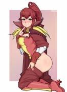 Anna showing the booty (Afrobull) [Fire Emblem]