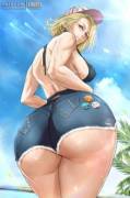 Android 18 showing off her booty (Krabby) [Dragon Ball]