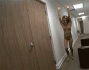 doing cartwheels in the hallway