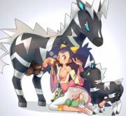 [Coed] Iris takes care of her Pokemon regardless of size