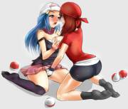 [Trainer] Dawn and May getting a little frisky.