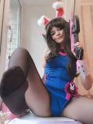 Will you play with this naughty bunbun? She wants to play with you! ~ D.Va by Evenink_cosplay