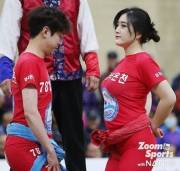 Korean traditional wrestler Lee Eunju 이은주 (girl on the right)