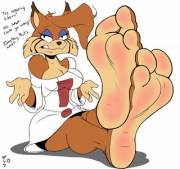 This washed-up transgender version of Bubsy The Bobcat (her feet most especially)