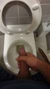 Masturbating in the office's toilet. Should I cum here or later at home?
