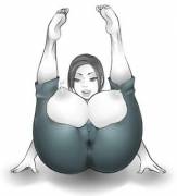 Wii Fit Trainer practicing a new yoga pose (Hielo) [Wii Fit)
