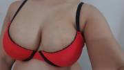 Sexy red bra reveal.. do you like it? (F)