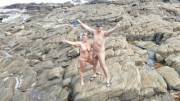 Naked on the rocks