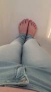POV: Wetting jeans in the tub