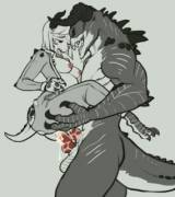 Deathclaw grants the sole survivor a new life and a new family {F Human -&gt; F Deathclaw Mid-TF; Pregnant} from reccand