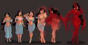 Princess Succubus (F Human -&gt; F Demon Girl; Corruption)[Aladdin] by lufidelis