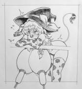 Touhou: Cow Marisa Kirisame [F Human -&gt; F Hucow/Cowgirl; Breast Expansion] - リモタ / rimota12
