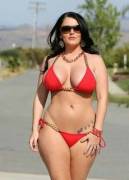 Sophie Dee in red bikini