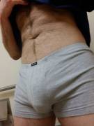 6'4" with a giant bulge at work