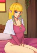 Skyward Sword Zelda in the bedroom [x-post r/OnOffArt]
