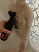 Post work beers and shower fun :) [F]