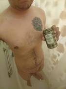 Long day, rough month. Much needed shower beer. Faded Flannel Blonde Ale.