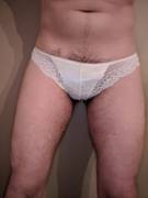 How do you think I look with my soft cock in these lace panties? PMs welcome