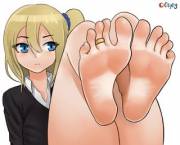 Hayasaka Ai shows her feet up close