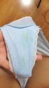 Soft, light blue thong up for grabs, info in comments!
