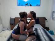 Two Hotties Making Out on the Bed