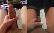 My dick dwarfed by a Wiimote and and uncut BWC