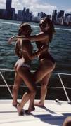 Bikini babes on a boat