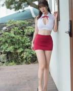 Red miniskirt