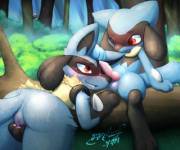 Pokemon - Lucario and Riolu [MF] (Gingy_K_Fox)