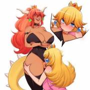 Bowsette Getting sucked off by Princess Peach