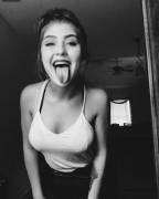 Lauren with her tongue out
