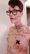 I wrote all of the dirty degrading words on myself that I was told to by reddit