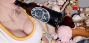 Beer and plushies.