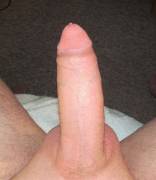 My big pink uncut british cock dripping with pre-cum