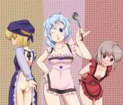 Prismriver sisters in naked aprons