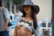 Batgirl T-Shirt girl is quite revealing
