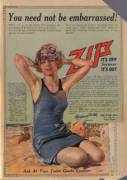 An advertisement from 1923, shortly after the sleeveless dress became popular, one of the first ads in a widespread campaign to convince women they needed to shave their armpits.