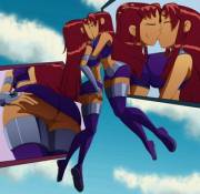 Starfire making out with herself (Ravenravenraven) [Teen Titans]