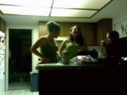 Drunk Girls in Kitchen Flashing Boobs