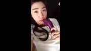 Korean girl loves eggplant 
